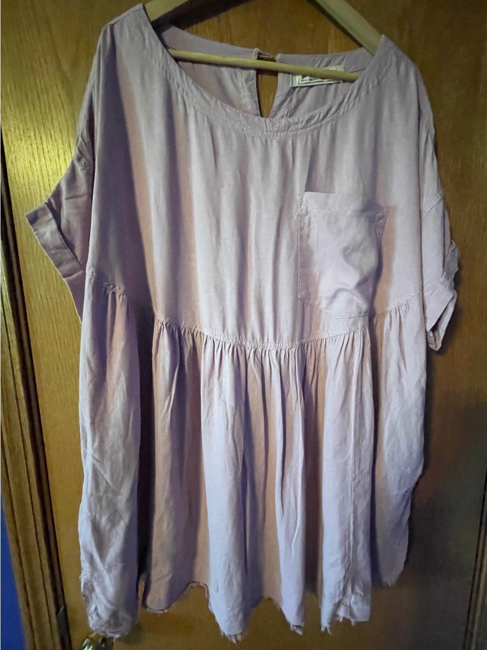 We The Free Lilac Peasant Tunic with Front Pocket